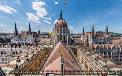 Virtuális séta – Az Országház tetőszintjének részlete.