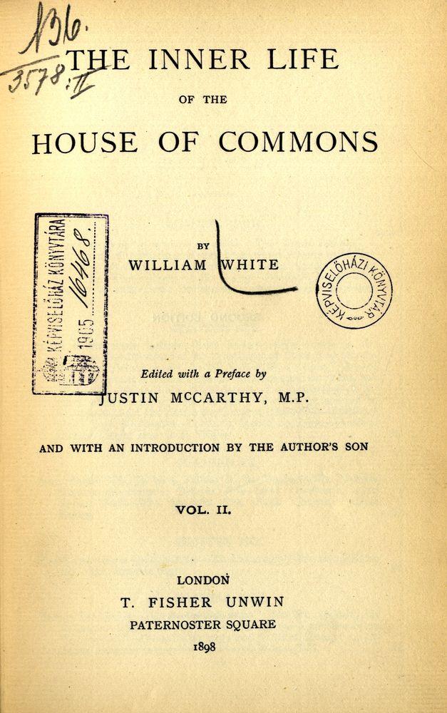 The Inner Life of the House of Commons
