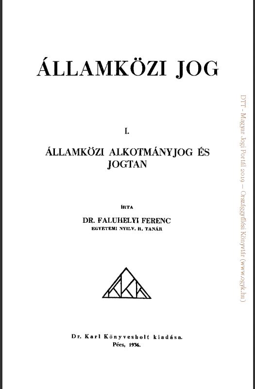 Faluhelyi Ferenc: Államközi jog