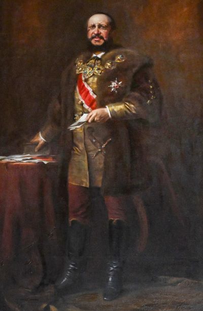 Széll Kálmán portréja, mely az Országház róla elnevezett termében található. Az alkotó Benczúr Gyula