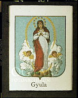 Műszaki fotódokumentáció az Országház homlokzatán lévő Gyula városcímerének rekonstruálásához, 1981