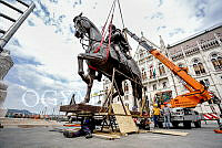 Andrássy Gyula szobrának rekonstrukciója az Országház déli bejárata előtt, 2015