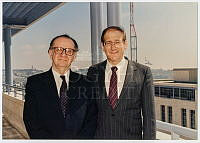 Szabad György Ehud Olmerttel a házelnök hivatalos látogatásán Jeruzsálemben, 1994