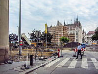 Gyalogosközlekedés a Kossuth téri rekonstrukció idején, 2013