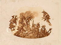 Az Operaház mennyezeti freskójának részlete, (Poszeidón csoportja), fénymetszet a Lotz-albumban, 1899