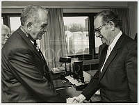 Szabad György és Olof Jansson a házelnök hivatalos látogatásán Åland tartományban, 1992