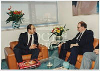 Szabad György Ehud Olmerttel a házelnök hivatalos látogatásán Jeruzsálemben, 1994