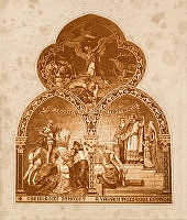 A budavári Mátyás-templom fali freskói, (jelenetek Szent László király életéből), fénymetszet a Lotz-albumban, 1899