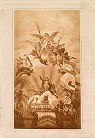 Az Országház díszlépcsőházának mennyezetképe, (Magyarország apoteózisa), fénymetszet a Lotz-albumban, 1899