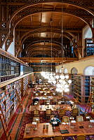 Az Országgyűlési Könyvtár olvasóterme felülnézetből, 2018