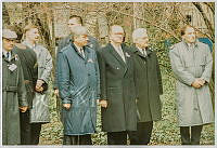 Szabad György a Március 15-i ünnepségen a Nemzeti Múzeum kertjében, 1992